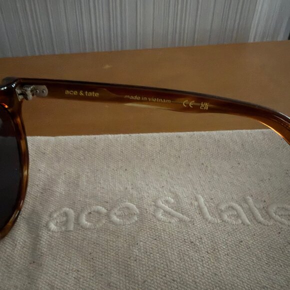 Ace & Tate "Benjamin" sunglasses in caramel Havana new w/case - Picture 3 of 7
